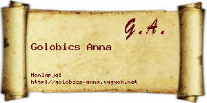 Golobics Anna névjegykártya